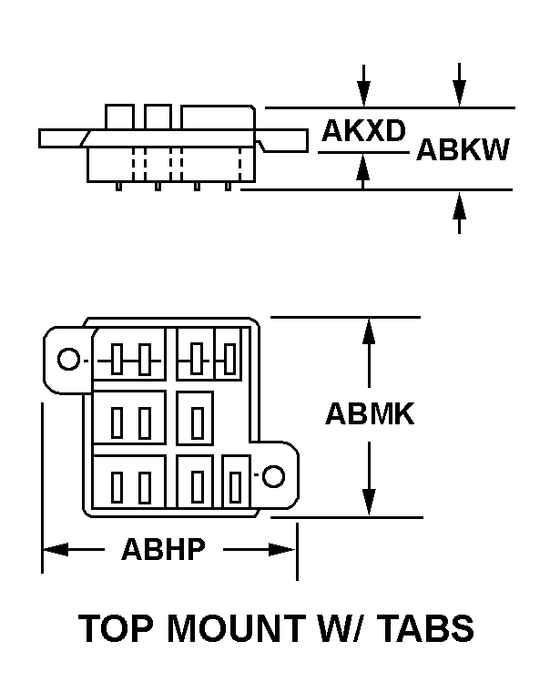 TOP MOUNT W/TABS style nsn 5935-01-484-6645