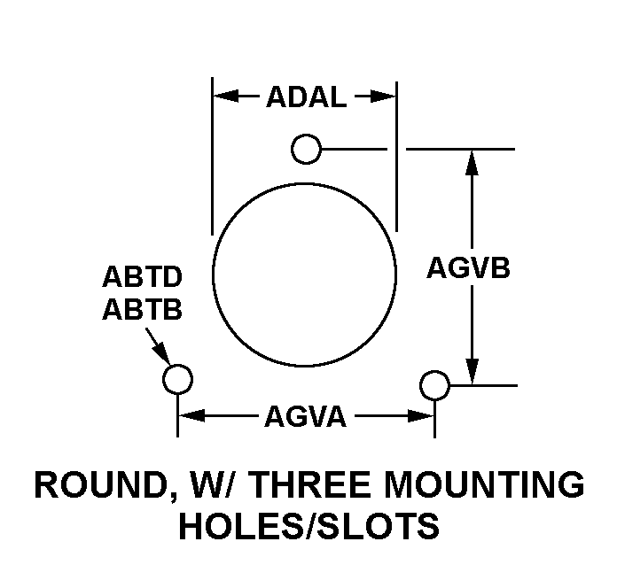 ROUND, W/THREE MOUNTING HOLES/SLOTS style nsn 5935-00-517-9437