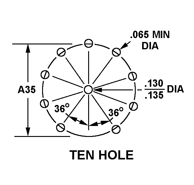 TEN HOLE style nsn 5935-00-552-2593