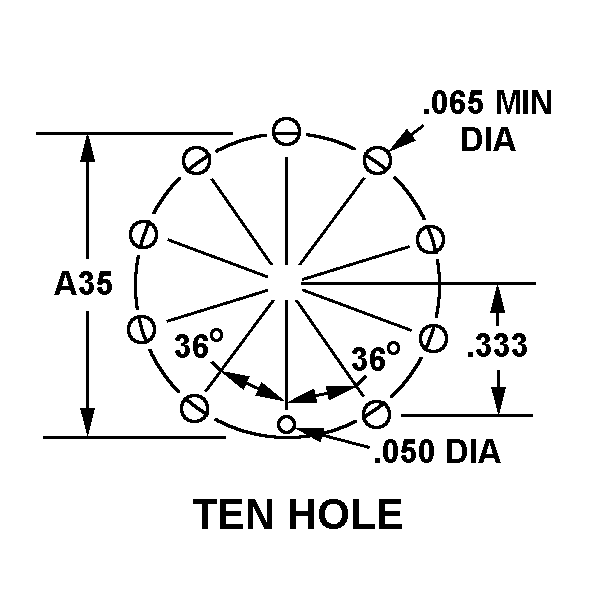 TEN HOLE style nsn 5935-00-552-2593