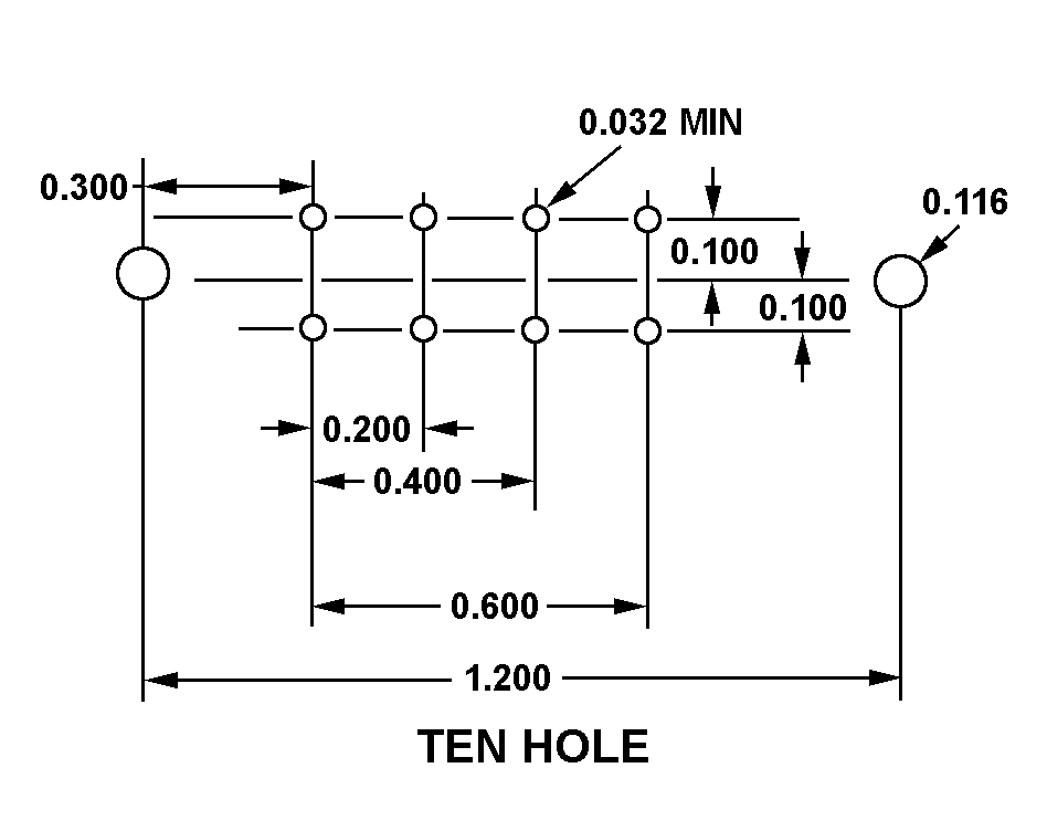 TEN HOLE style nsn 5935-00-552-2593