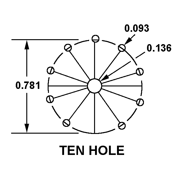 TEN HOLE style nsn 5935-00-552-2593