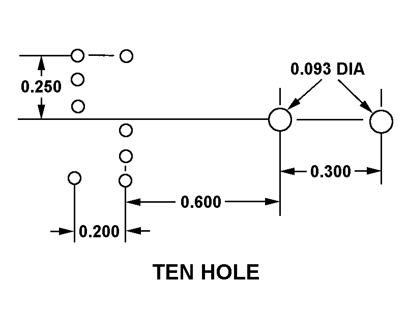 TEN HOLE style nsn 5935-00-552-2593