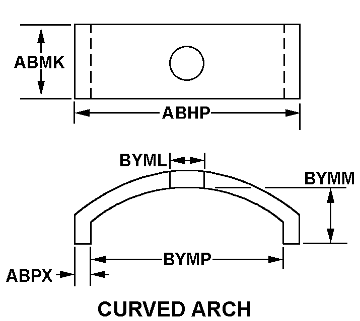 CURVED ARCH style nsn 5340-00-200-5463