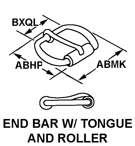 END BAR WITH TONGUE AND ROLLER style nsn 5340-00-522-3851