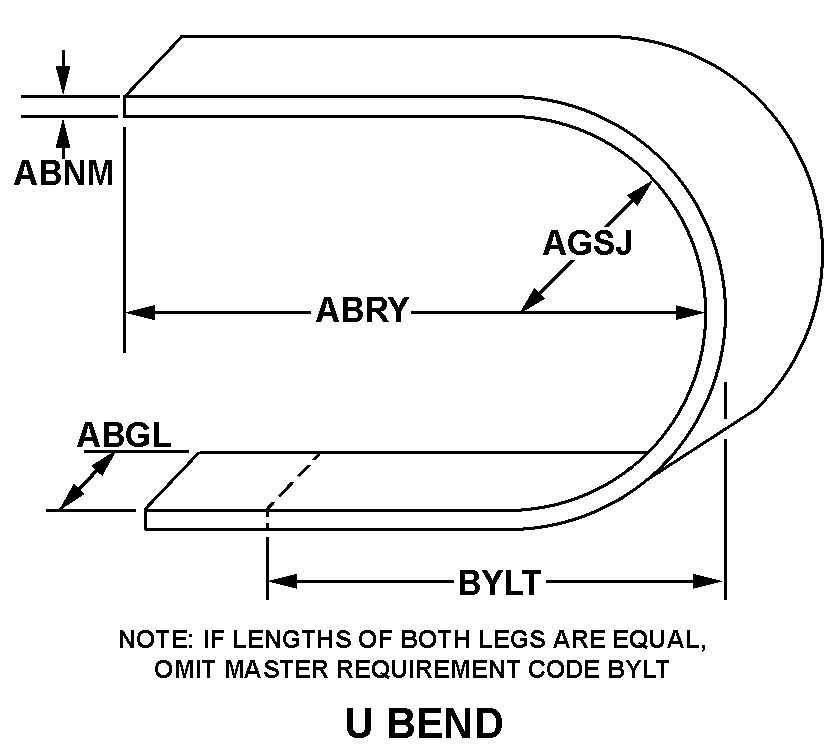 U BEND style nsn 5340-00-007-0464