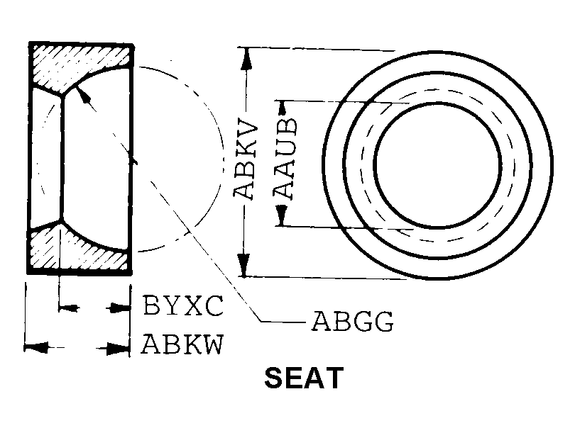 SEAT style nsn 1240-00-065-1054