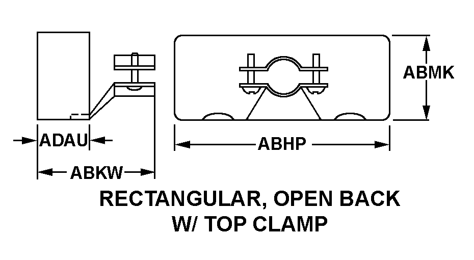 RECTANGULAR, OPEN BACK W/TOP CLAMP style nsn 5935-00-919-5969