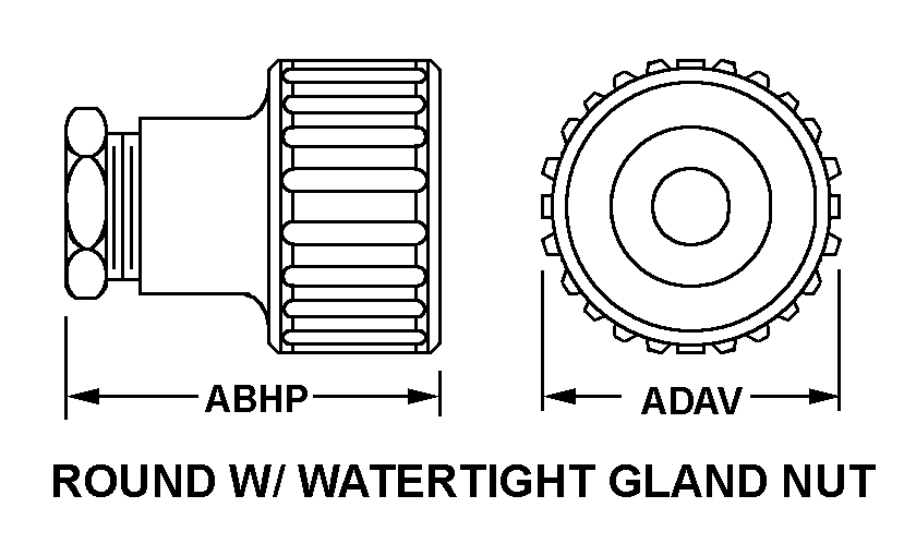 ROUND W/WATERTIGHT GLAND NUT style nsn 5935-00-633-7070