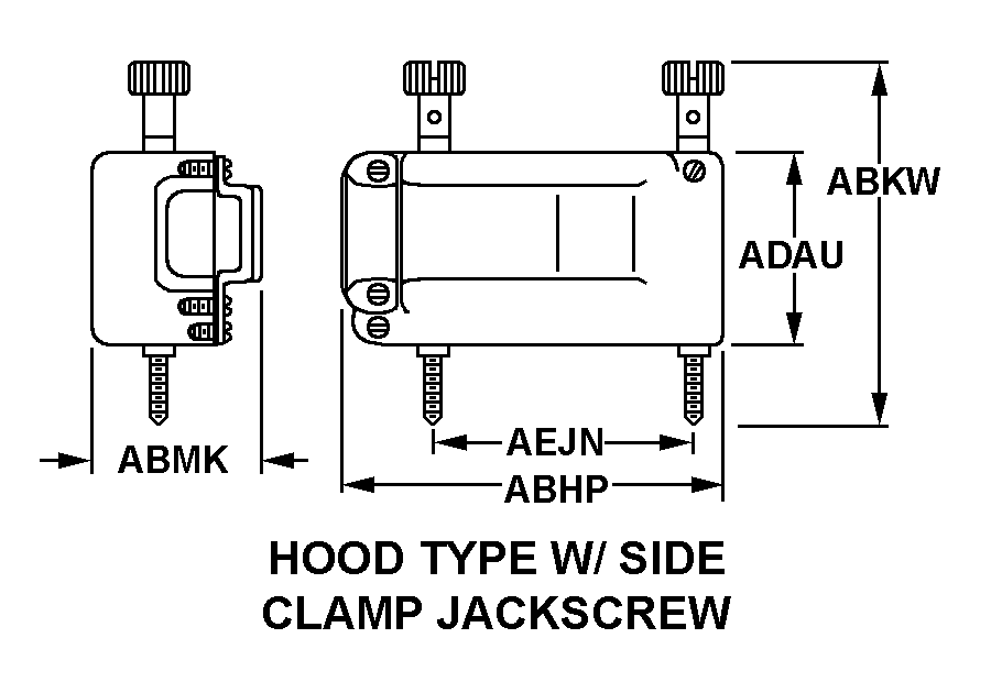 HOOD TYPE W/SIDE CLAMP JACKSCREW style nsn 5935-01-291-4976