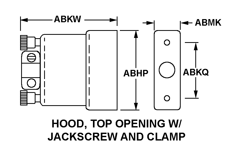 HOOD, TOP OPENING W/JACKSCREW AND CLAMP style nsn 5935-00-827-3092