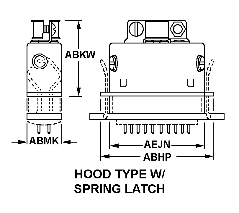 HOOD TYPE W/SPRING LATCH style nsn 5935-01-372-4895