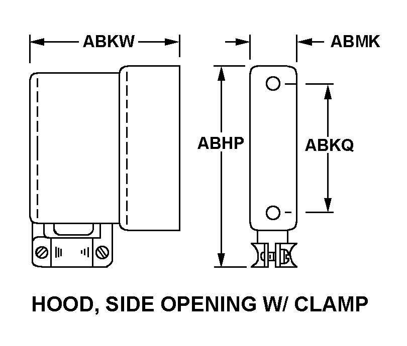 HOOD, SIDE OPENING W/CLAMP style nsn 5935-00-826-1582