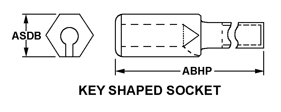 KEY SHAPED SOCKET style nsn 5935-01-354-0927