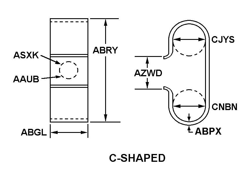 C-SHAPED style nsn 5340-01-368-8074