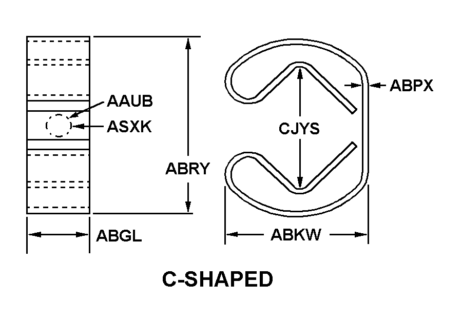 C-SHAPED style nsn 5340-01-368-8074