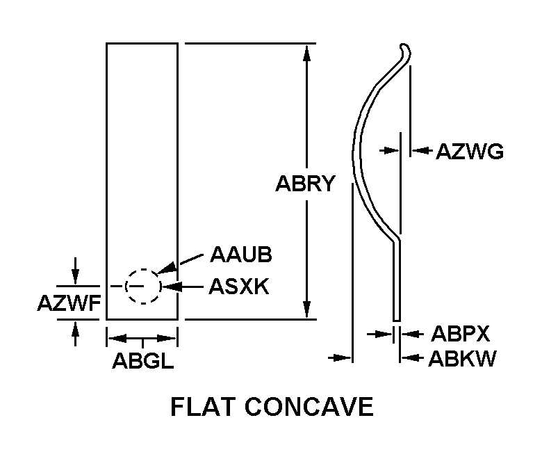 FLAT CONCAVE style nsn 5340-01-497-8743