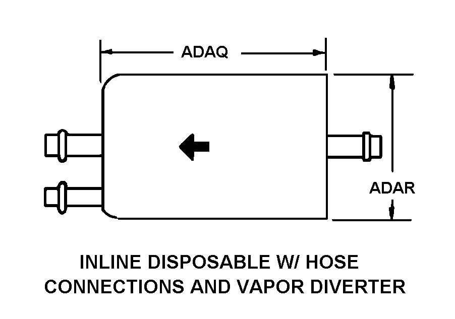 INLINE DISPOSABLE W/HOSE CONNECTIONS AND VAPOR DIVERTER style nsn 2910-01-113-7692