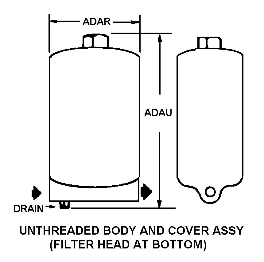 UNTHREADED BODY AND COVER ASSY (FILTER HEAD AT BOTTOM) style nsn 4330-01-346-4728