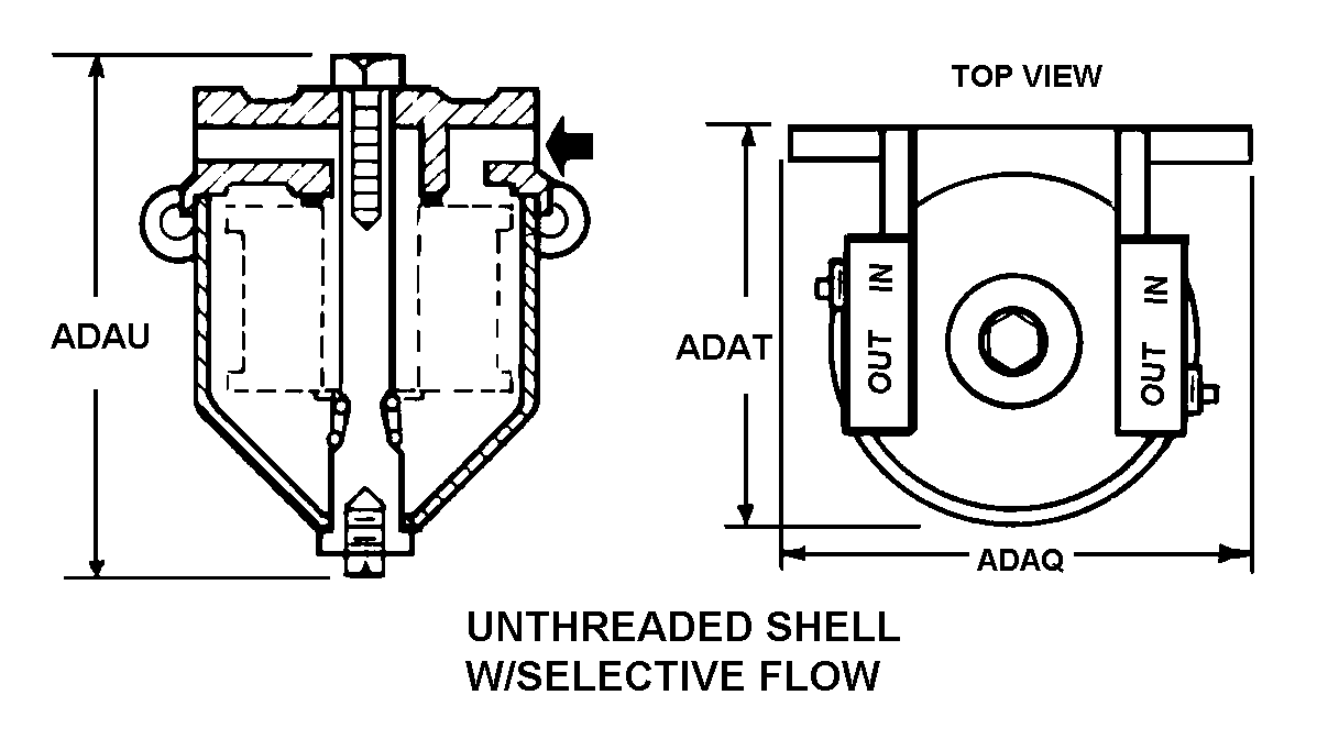 UNTHREADED SHELL W/SELECTIVE FLOW style nsn 4330-01-370-6111