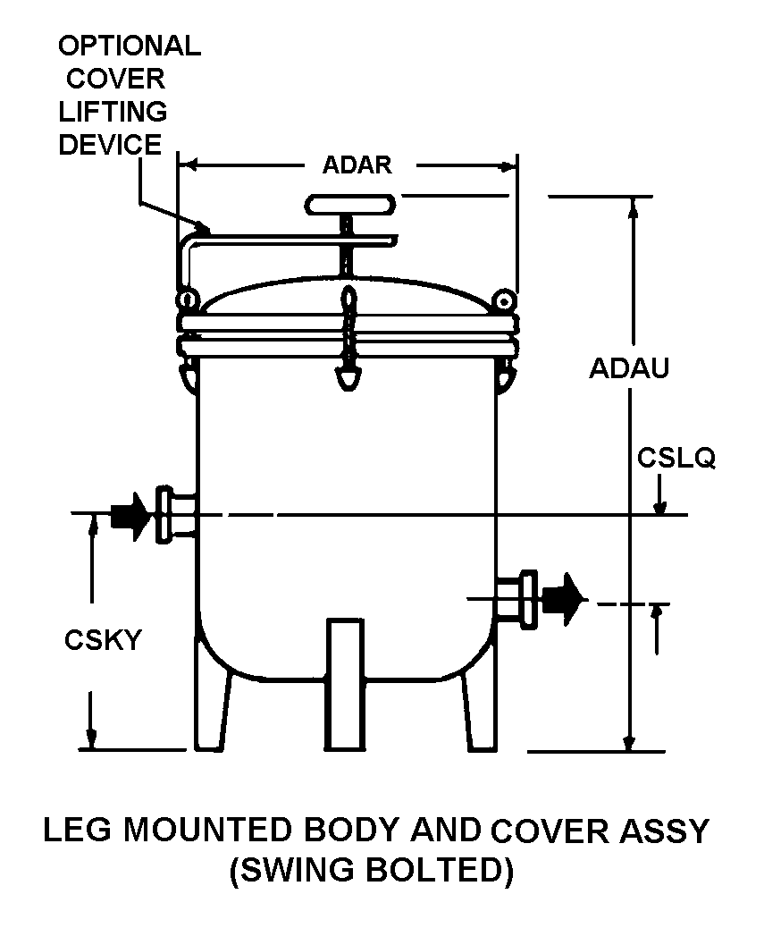 LEG MOUNTED BODY AND COVER ASSY (SWING BOLTED) style nsn 4330-01-225-6175