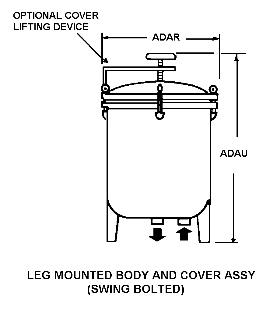 LEG MOUNTED BODY AND COVER ASSY (SWING BOLTED) style nsn 4330-01-225-6175