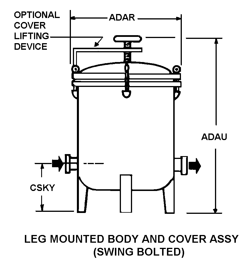 LEG MOUNTED BODY AND COVER ASSY (SWING BOLTED) style nsn 4330-01-225-6175