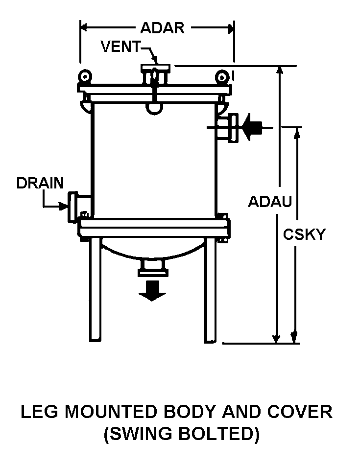 LEG MOUNTED BODY AND COVER (SWING BOLTED) style nsn 4330-01-303-5944