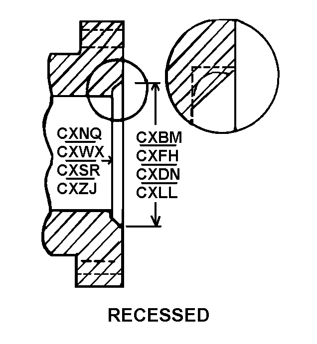 RECESSED style nsn 4730-01-450-2501