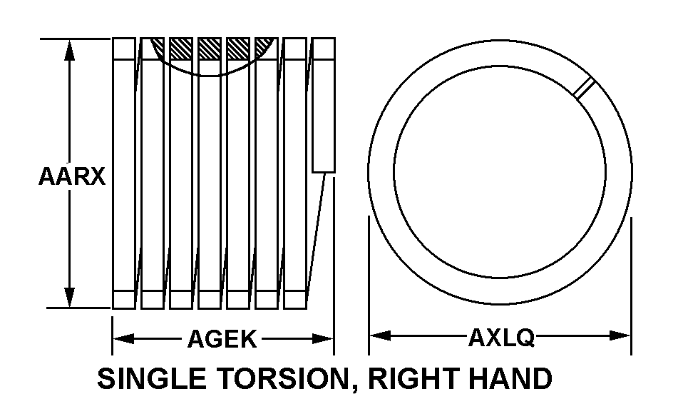 SINGLE TORSION, RIGHT HAND style nsn 5360-01-486-1982