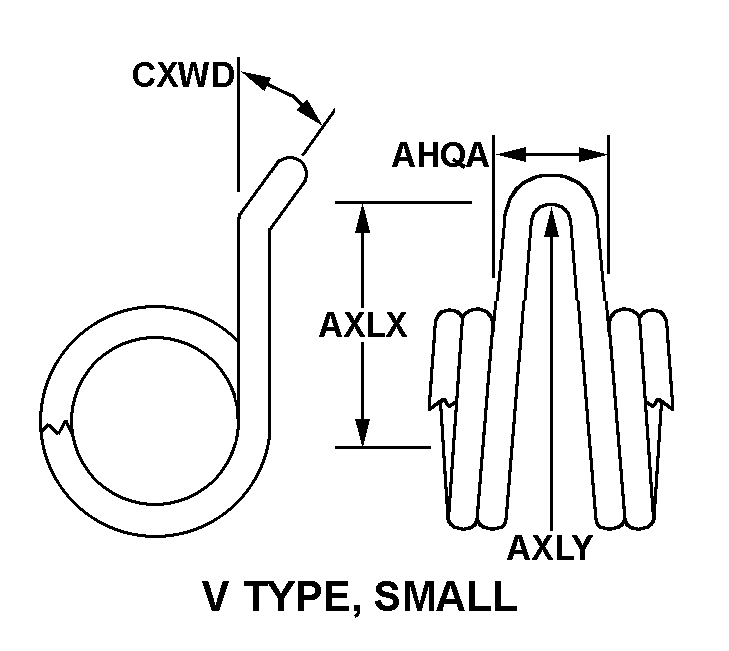 V TYPE, SMALL style nsn 5360-00-757-5494