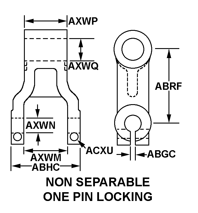 NON SEPARABLE ONE PIN LOCKING style nsn 2510-00-763-3306