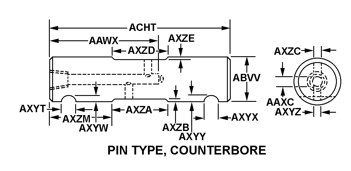PIN TYPE, COUNTERBORE style nsn 2510-00-752-1826