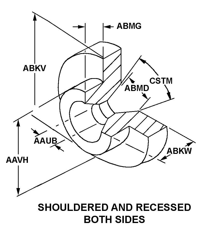 SHOULDERED AND RECESSED BOTH SIDES style nsn 5310-01-123-2397