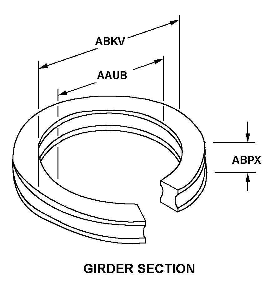 GIRDER SECTION style nsn 5310-01-626-4063