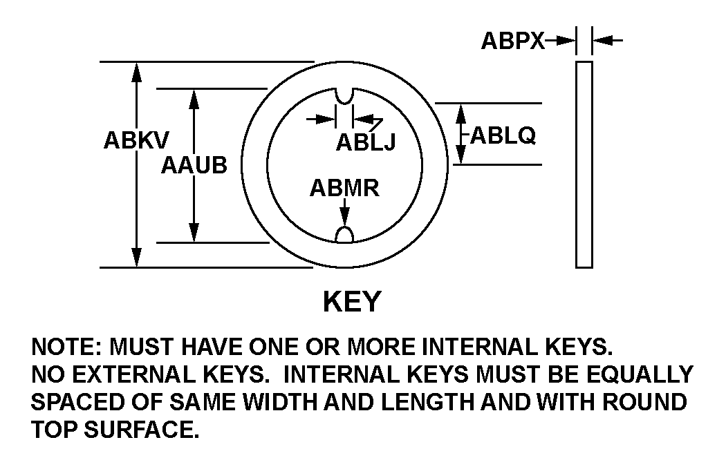 INTERNAL KEY style nsn 5310-00-033-4617