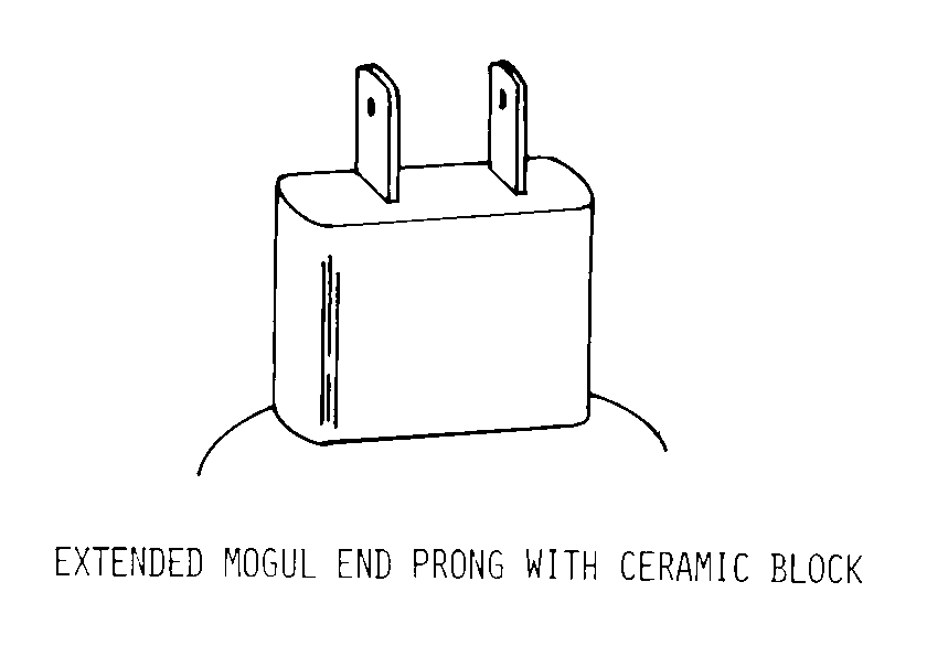 EXTENDED MOGUL END PRONG WITH CERAMIC BLOCK style nsn 6240-00-889-1767