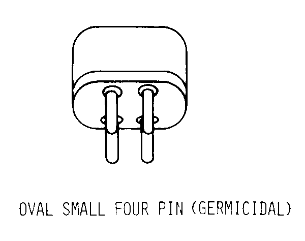 OVAL SMALL FOUR PIN (GERMICIDAL) style nsn 6240-00-001-5353