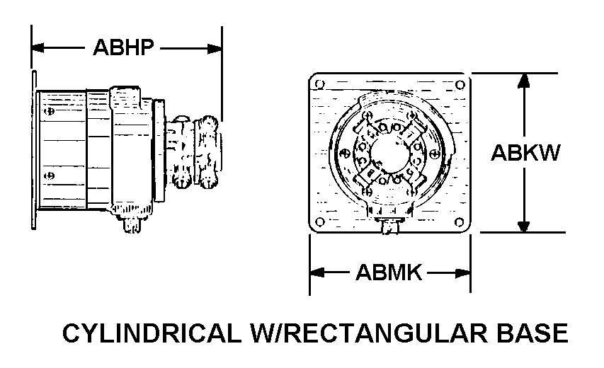 CYLINDRICAL W/RECTANGULAR BASE style nsn 5985-01-470-6656