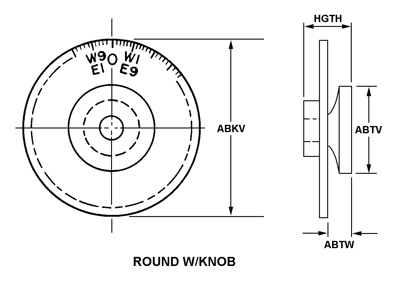 ROUND W/KNOB style nsn 5355-00-188-1195