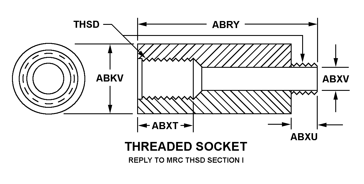 THREADED SOCKET style nsn 3040-01-342-3381