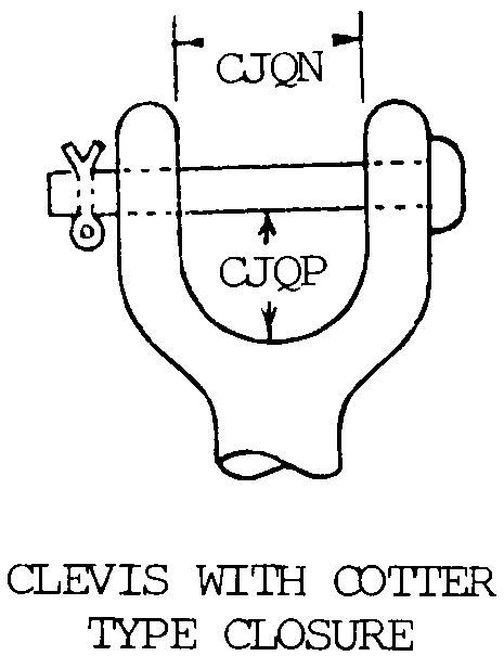 CLEVIS WITH COTTER TYPE CLOSURE style nsn 4030-01-426-4537