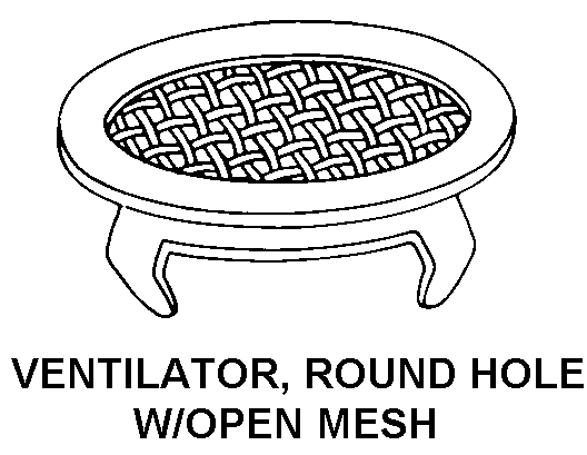 VENTILATOR, ROUND HOLE W/ OPEN MESH style nsn 5340-00-900-8981