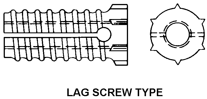 LAG SCREW TYPE style nsn 5340-00-515-1869
