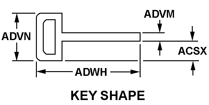KEY SHAPE style nsn 5330-00-766-6325