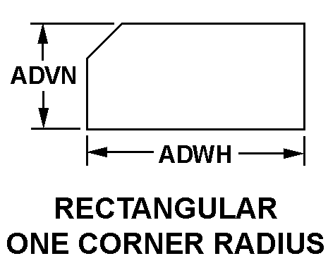 RECTANGULAR ONE CORNER RADIUS style nsn 5330-01-374-7682