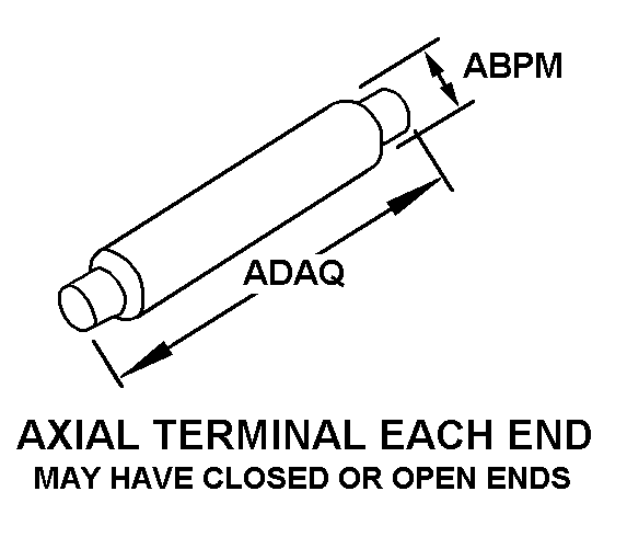 AXIAL TERMINAL EACH END style nsn 5905-00-497-5658