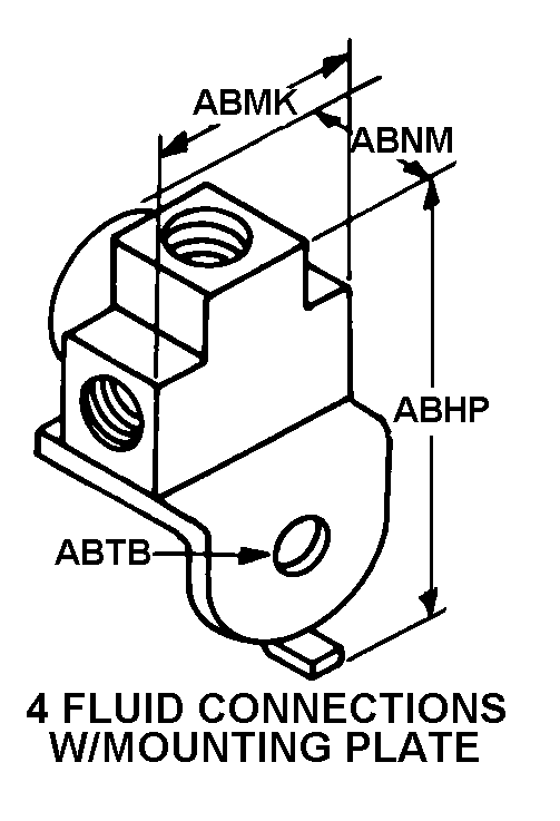 4 FLUID CONNECTIONS W/MOUNTING PLATE style nsn 4730-01-147-8573