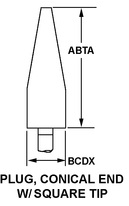 PLUG, CONICAL END W/SQUARE TIP style nsn 5130-00-580-7941