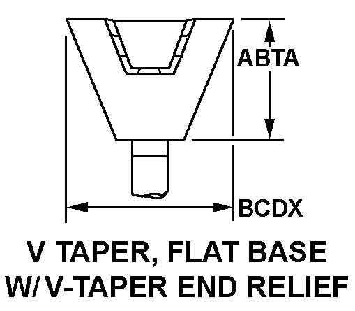 V-TAPER, FLAT BASE W/V-TAPER END RELIEF style nsn 5130-00-357-2895